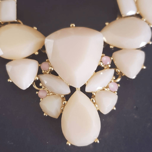 Kate Spade Color Pop Geometric Blush Pink Statement Bib Necklace - Picture 2 of 6